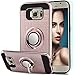Galaxy S6 Case,Galaxy S6 Case with HD Screen Protector,Anoke Samsung S6 Cellphone 360 Degree Rotating Ring Holder Kickstand Scratch Resistant Drop Protective Cover for Galaxy S6 ZS Rose Gold