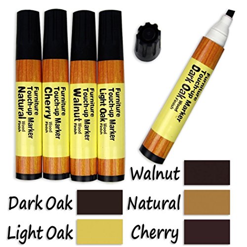 Furniture Touch Up Repair Markers - Set Of 5 -Total Furniture Repair System - For Stains, Scratches, Wood Floors, Tables, Desks, Carpenters, Bedposts, Touch Ups, And Cover Ups - By Katzco