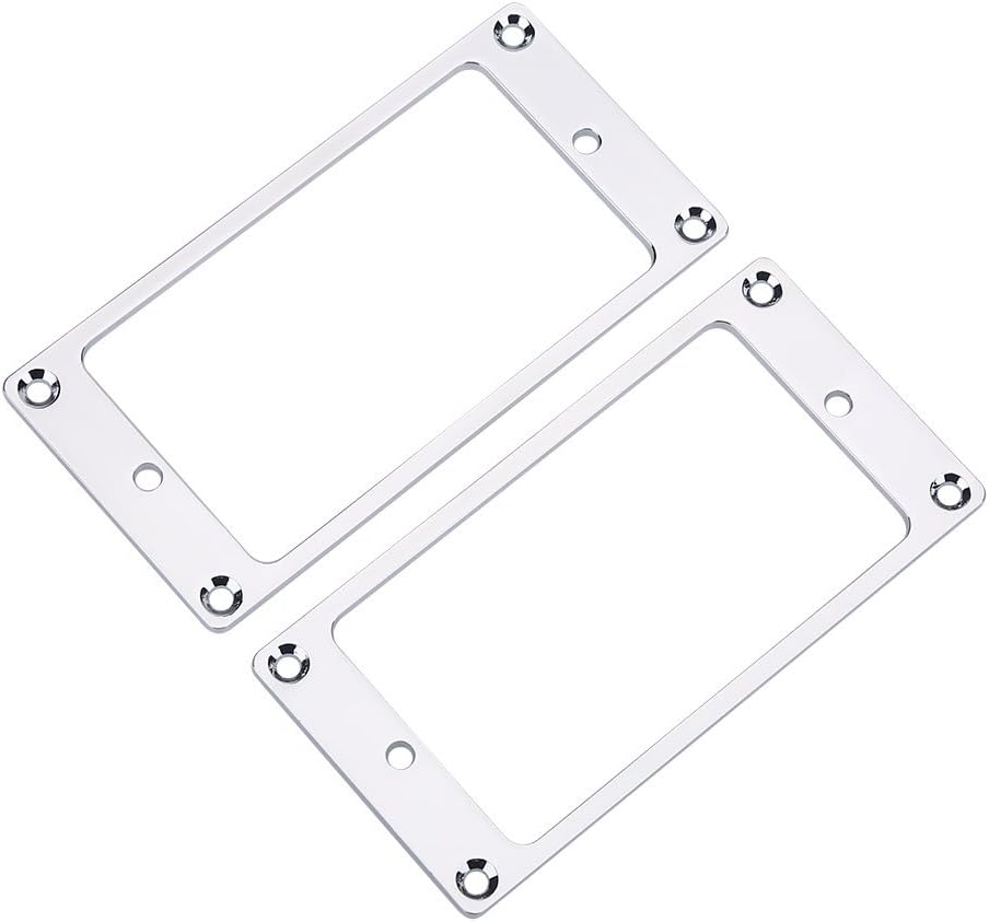 Metal Humbucker Pickup, Frame Mounting Rings Replacement Parts for Electric Guitars(Silver), As Shown in the Picture, One size fits all
