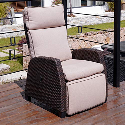 Grand Patio Lounge Chairs Outdoor Indoor Resin Wicker Reclining Cushion