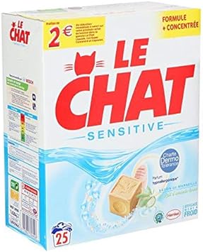 Le Chat Lessive Sensitive En Poudre 25 Lavages