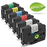 Markurlife compatible Label Tape replacement for Brother Ptouch Label Tape TZ 12mm TZe-131 TZe-231 TZe-431 TZe-531 TZe-631 TZe-731 Laminated 0.47 inch Colored for P-touch D200 PT-D210 PT-D400 PT-D600