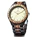 LeeEv Mens Light Weight Unique Wood Watch, Uwood Series Handmade Sandalwood Analog Quartz Vintage Roman Number Natural Wooden Wristwatch