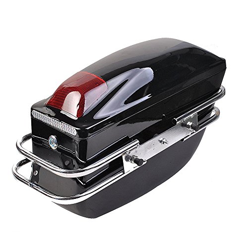 Vogvigo Motorcycle Modified Side Boxs Twin Motorcycle Bike Panniers Saddlebags Travel Bags PP Plastic Material 42 15.5 26.5CM 2 Pcs (Black)