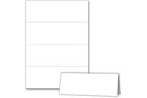 DESKTOP PUBLISHING SUPPLIES Printable Name Tent Cards (100) - Large 2 3/4" x 8.5" (Folded) - Blank Folding Paper for Place Cards/Table Cards - White 80lb Cover - 2 Per Sheet (50 Sheets)