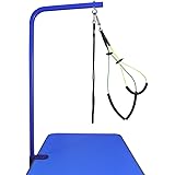 Downtown Pet Supply Grooming Arm with Clamp (36" Adjustable Arm) and Dog Grooming Loop + Two No Sit Haunch Holders