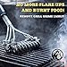 Grill Brush Bristle Free for Barbecue - BBQ Cleaning Brushes to Prevent Flare Ups for That Perfect Checkerboard Steak - Easily Cleans Metal Grills and Porcelain Grates Without Damage