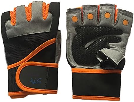 Weight Lifting Gloves, Premuim Quality Light Microfiber &amp; Anti-Slip Leather Support Weightlifting Exercise Crossfit Training Gym Workout Fitness Bodybuilding Biking, Fit all Men and Women (Small)