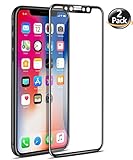 [2-Pack] DeFitch iPhone X Screen Protector, Coverage Film HD Clear Cover Bubble Free Screen Protector [Anti-Scratch] for iPhone X / 10 (Black)