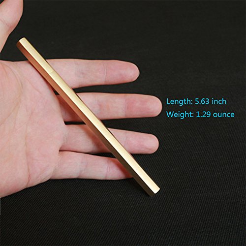 EKLOEN Six-Edge Solid Brass Pen, EDC Pocket Pen Signature Pen Pocket Pen - Thumbnail 2