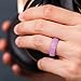 ThunderFit Womenís Silicone Wedding Ring - Rubber Wedding Band - 5.5mm Wide, 2mm Thick (Camo, Glitter-Pink, Light Pink,Dark Pink, Neon,Yellow, Teal, Black - Size 4.5-5 (15.7mm))