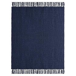 Chunky Knit Throw Blanket, Navy Blue Soft Warm Cozy