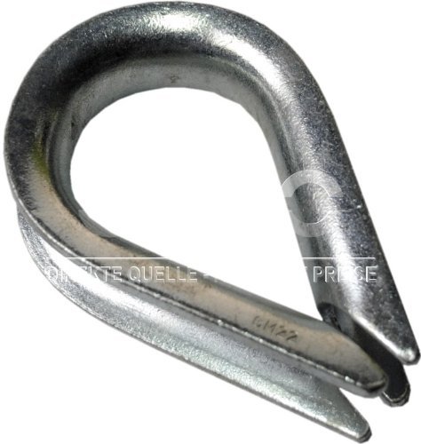 20 pc/s Steel Wire Rope Thimble 4mm galvanised DIN 6899B