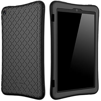 Bear Motion Silicone Case for Fire HD 8 2017/2018 - Anti Slip Shockproof Light Weight Kids Friendly Protective Case for All-New Fire HD 8 Tablet with Alexa (7th / 8th Gen 2017/2018 Model) (Black)