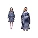 LOHOME Lady’s Raincoat, Women's Long Dot Style Waterproof Hooded Raincoat Clothing Rainwear Rain Jacket Quick Dry Beautiful Cute Wind Coat for Women Ladies Girls (Navy)