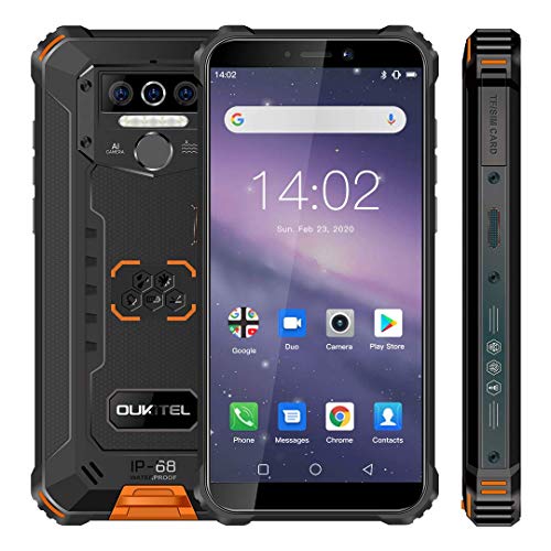 Mvil-Resistente-OUKITEL-WP5-Telefono-Movil-Antigolpes-Batera-Grande-de-8000-mAh-4GB-RAM-32GB-ROM55-PulgadasCmara-Triple-Android-90-Smartphone-con-4-Linternas-LED-Sper-Brillantes-Naranja