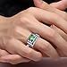 BONLAVIE 925 Sterling silver Fine Created Emerald and Cubic Zircon Ring Wedding Band for Men and Women Size 7