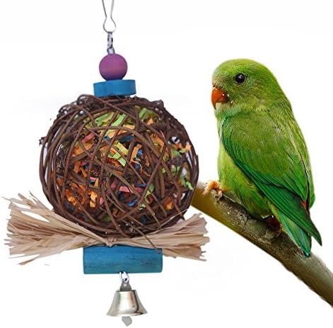 LHtrade Bird Chewing Toy Natural Handmade Cage Hanging Toy for Little Bird Parrot Parakeet Cockatiel Canary Chew Toy