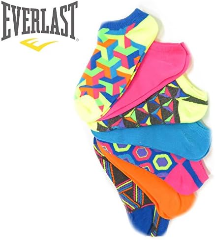 Everlast Womens No Show Athletic Ankle Socks Packs (7-pack, B- Triangles)