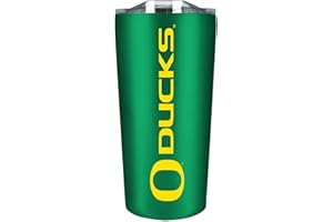 Campus Colors College Stainless Steel, Double Walled, Vacuum Insulated, Reusable Collegiate Tumbler with Slider-Top Lid for Travel, Sports, and Coffee, 18 oz (Oregon Ducks - Green)