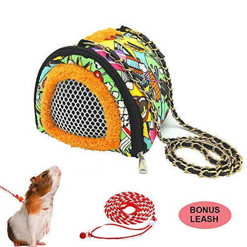 ADOGGYGO Small Animals Hamster Carrier Bag with Strap Breathable Portable Outgoing Bag for Hamster Hedgehog Squirrel mice Rats Sugar Glider