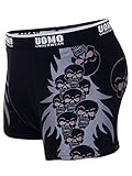 Love My Fashions Men's Skull Red Eye Face Print Boxer Shorts Large Black