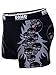 Love My Fashions Men's Skull Red Eye Face Print Boxer Shorts Large Black