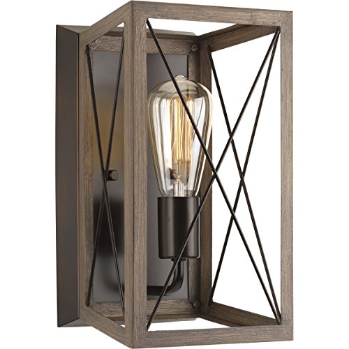 Progress Lighting P710012-020 Briarwood Antique Bronze One-Light Wall Sconce, Architectural Bronze