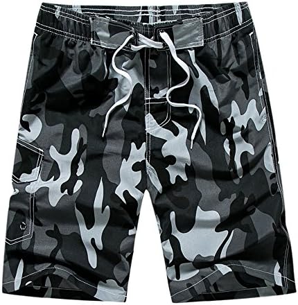DAFENGEA Men's Summer Beach Swim Trunks Casual Quick Dry Surf Board Shorts,STK1001-Grey Camouflage-L