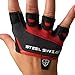 Steel Sweat Gym Gloves - Crossfit WOD Workout - Weight Lifting Gloves to Protect Your Palms for Men & Women - Skins Red/Gray Small