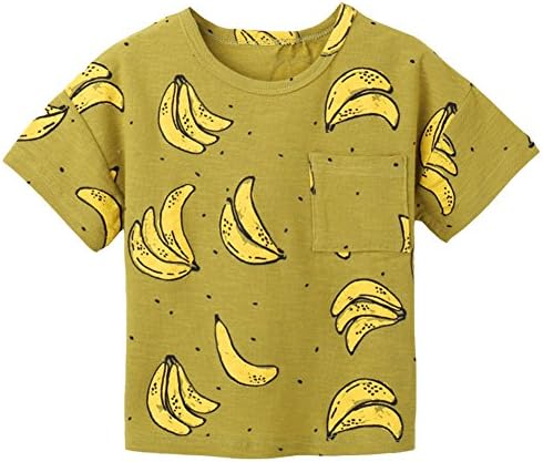 T Shirt Toddler, LieLiestar Baby Boys Summer Cotton Cute Bananas Print Short Sleeve T-Shirt Tops ,Yellow 12M