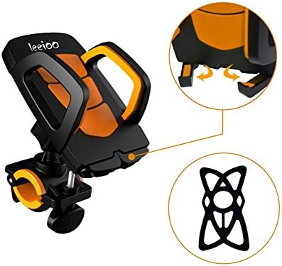Bicycle Cellphone Mount Cradle Leeioo Motorcycle Holder Fit for All 3.5"-7" iOS/Android Smartphones (Orange)