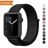 YOUKEX Sport Band Replacement for Apple Watch Bands Series 1,2,3,4, 38mm 42mm, Soft Nylon Sport Loop Wrist Band Compatible with iWatch Apple Watch(Works with 40mm, 44mm)