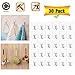 30 PCS Adhesive Hooks Wall Hanger Hook 13lb(Max), Bathroom Kitchen Transparent Reusable Seamless Scratch Wall Hooks for Bathrobe Coats Ceiling Hanger,Hanging Waterproof Plastic Hooks
