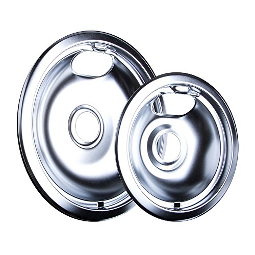image for Kitchen Basics 101 Chrome Drip Pans for Range Kleen 10124XZ Whirlpool 
