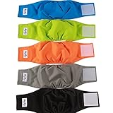 JoyDaog Reusable Belly Bands for Dogs,(5 Pack) Premium Washable Dog Diapers Male Puppy Nappies Wrap, M