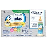 Similac Pro-Advance Infant Formula with 2’-FL HMO for Immune Support, Ready to Feed Newborn Bottles, 2 fl oz, 8 bottles, 8 count