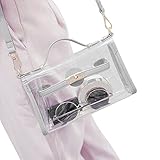 Clear Crossbody Messenger Shoulder Bag for Women Adjustable Strap, NFL Stadium Approved Trasparent Purse (Gray #02)