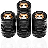 Cute Cat Paw Tire Valve Stems Cap, Tire Valve Cap Cover, Air Caps Part Car Accessories for Car Truck Motorcycle SUV Bike Car Decor with O Rubber Ring Dust-Proof Gift for Women Men, 4 Pack (Black)