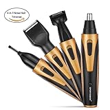 Nose Hair Trimmer, [Newest Version] 4 in 1 Rechargeable Nose Trimmer/Nose Ear Trimmer/Beard Trimmer/Sideburn Trimmer/Eyebrow Trimmer Stainless Steel&Water Resistant with Wet/Dry&Vacuum (Orange)