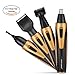 Nose Hair Trimmer, [Newest Version] 4 in 1 Rechargeable Nose Trimmer/Nose Ear Trimmer/Beard Trimmer/Sideburn Trimmer/Eyebrow Trimmer Stainless Steel&Water Resistant with Wet/Dry&Vacuum (Orange)