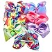 CÉLLOT Big Rhinestone Rainbow Hair Accessory Pack for Girls - 8inch Alligator Clips for Teens, Toddlers, and Kids