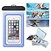 Waterproof Pouch, iThrough Ultra Universal Waterproof case with Touch Responsive Transparent Screen Protector for iPhone 6/ 6s Plus/5/5s/5c/4s/Samsung Galaxy S3/S4/S5/S6/S7 Note 3/4 /5(Blue)