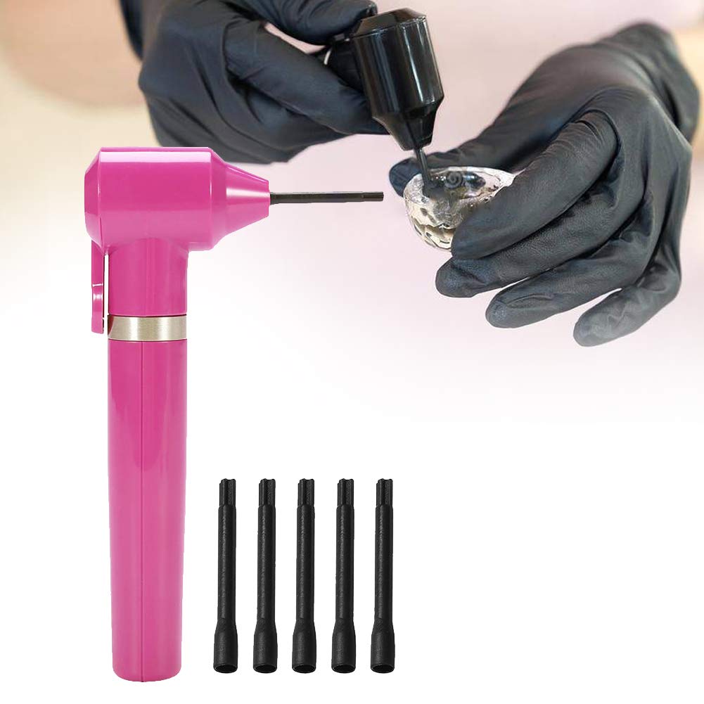 Tattoo Ink Mixer, Electric Tattoo Pigment Mixer Machine, Mixer Color Blender Tattoo Accessory with 5 Mixing Sticks, Electric Agitator Machine for Microblading Supply Tool (Pink)