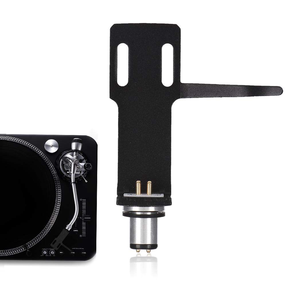 Cell Holder for Vinyl Turntable Phonograph Player, Premium Phono Cartridge Head Kit, 4 Cables and 2 Pairs of Screws, Suitable for Premium Phoneograph/Mics (Black)