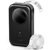 Phomemo D30 Label Maker Machine with Tape, Bluetooth Small Label Printer | Creative App &amp; Massive Templates, Thermal Inkless Printing, Built-in Cutter, Ideal for School, Teacher Supplies, Office, Home