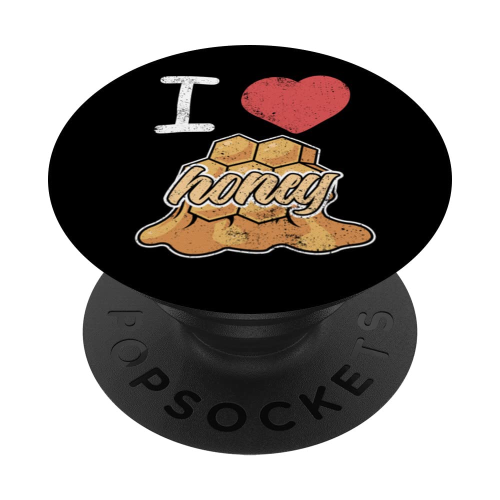 I Love Honey - Beekeeper, Beekeeping, Honeycomb PopSockets Swappable PopGrip