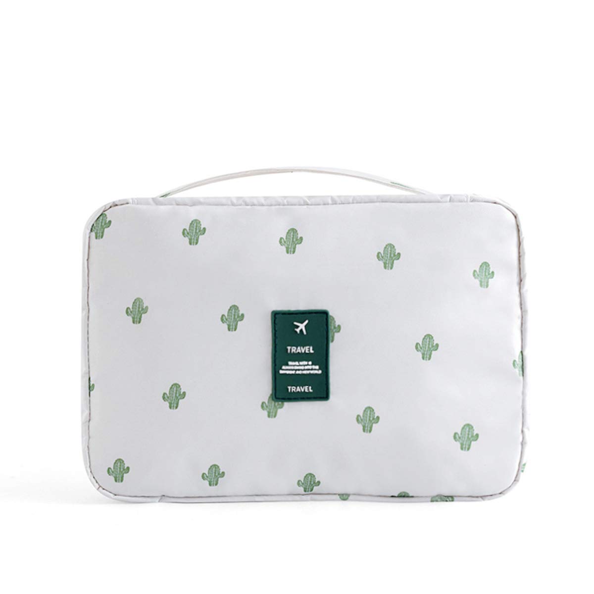 Hanging Toiletry Bag Portable Overnight Wash Bag Cosmetic Organizer for Women and Kids with Multi Pockets(Cactus)