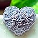 Moldiy Heart Shape Silicone Soap Making Art Clay Craft Mold with Delicate Floral Pattern