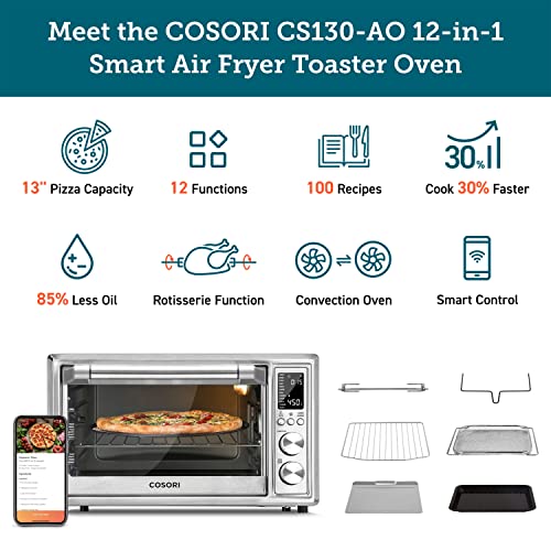COSORI Air Fryer Toaster Oven, 12in1 Convection Ovens with Rotisserie